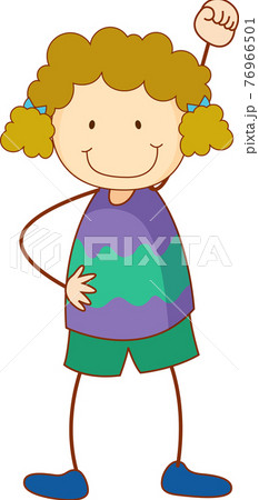 Cute boy cartoon character in doodle style isolated Cute boy cartoon character in doodle style isolated 76966501