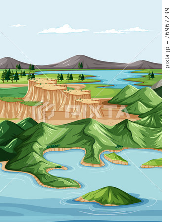 Nature geographic landscape vector 76967239