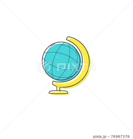 Flat Globe Outline Cartoon Style Suitable for Sticker, Icon. Isolated on a white background Flat Globe Outline Cartoon Style Suitable for Sticker, Icon. Isolated on a white background 76967376