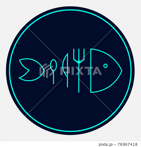 logo of a cafe with seafood in the form of a fork, spoon and knife logo of a cafe with seafood in the form of a fork, spoon and knife 76967418