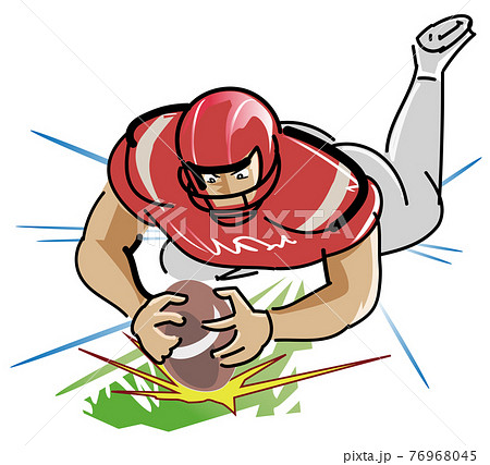 tough football player cartoon