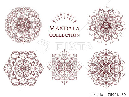 曼陀羅模様ベクターイラストセット 曼陀羅模様ベクターイラストセット 76968120