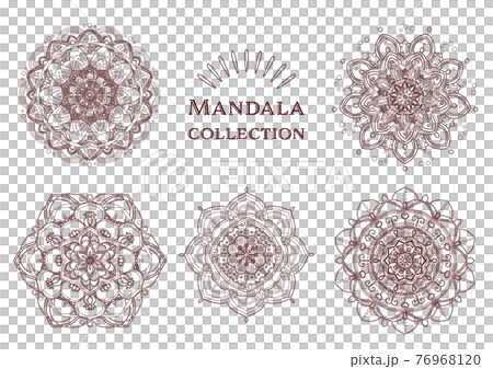 曼陀羅模様ベクターイラストセット 曼陀羅模様ベクターイラストセット 76968120