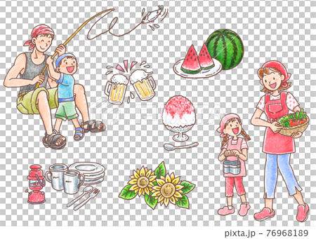 8月イメージ_クレヨン風 8月イメージ_クレヨン風 76968189