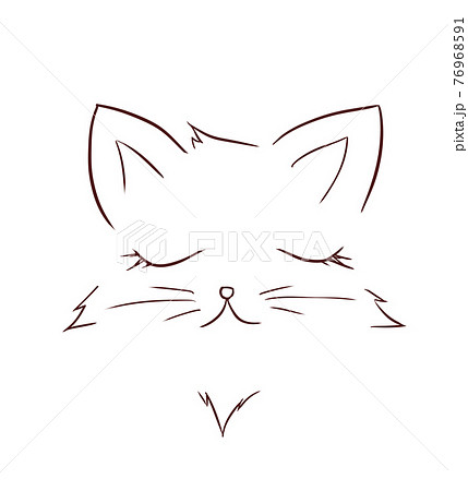 猫のシンプルな顔のイラスト素材