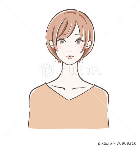 大人の女性 アイコン ショートヘアのイラスト素材
