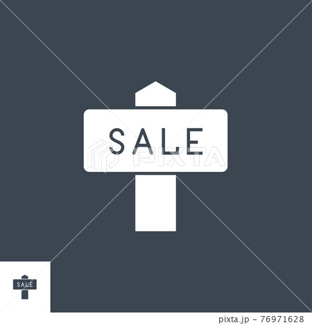 Nameplate Sale related vector glyph icon. 76971628