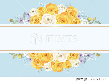 黄色のバラフレーム 76971656