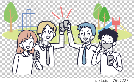 公園で路上飲みをする男女 シンプル イラスト 公園で路上飲みをする男女 シンプル イラスト 76972273