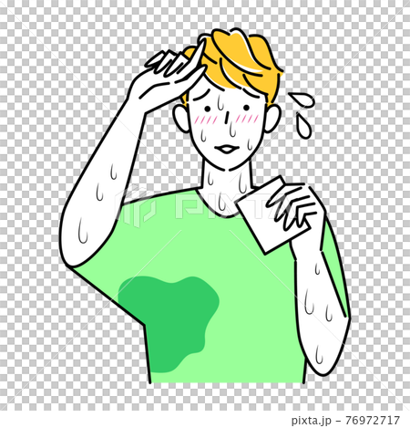 Men who are in trouble with extreme sweating constitution Sweat that does not stop Face sweat Side sweat Arm sweat Illustration Simple vector Men who are in trouble with extreme sweating constitution Sweat that does not stop Face sweat Side sweat Arm sweat Illustration Simple vector 76972717