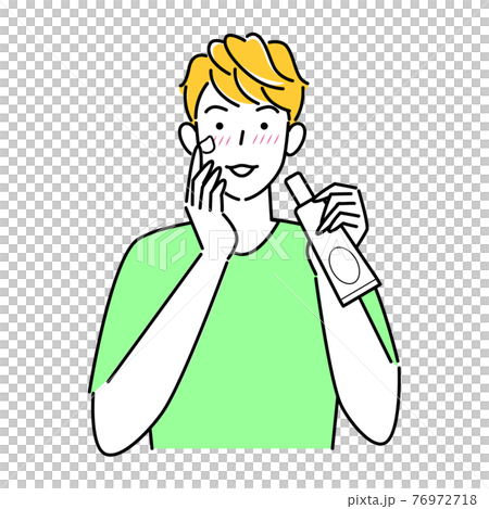 Illustration of a man with rough skin doing skin care Simple vector Illustration of a man with rough skin doing skin care Simple vector 76972718