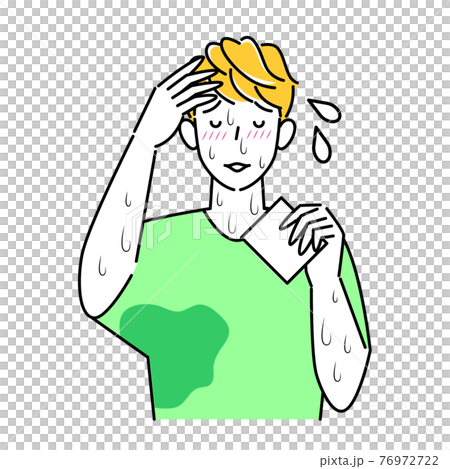Men who are in trouble with extreme sweating constitution Sweat that does not stop Face sweat Side sweat Arm sweat Illustration Simple vector Men who are in trouble with extreme sweating constitution Sweat that does not stop Face sweat Side sweat Arm sweat Illustration Simple vector 76972722