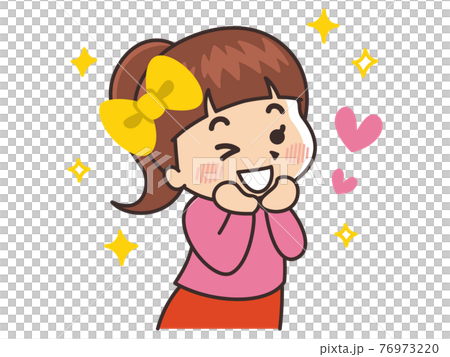 笑顔の可愛い女の子がウインクしているのイラスト素材