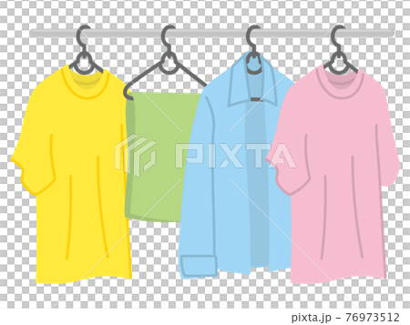 洗濯した衣類を乾している 76973512