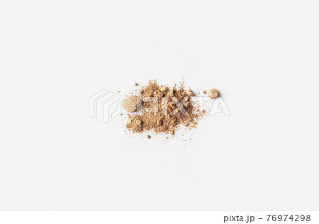Isolated light and dark brown face or eye shadow on white background 76974298