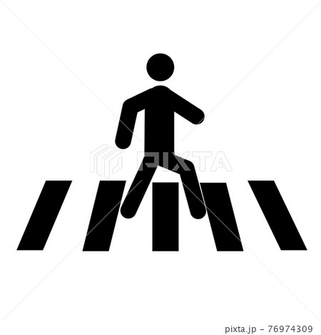 people crosswalk icon on white background. flat style. Pedestrian crossing sign. zebra crossing symbol. 76974309