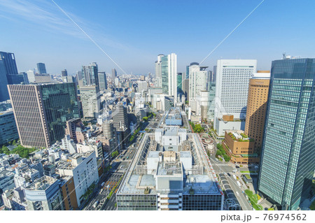 大阪駅前第三ビル展望台からの景色　朝【大阪都市風景】 76974562