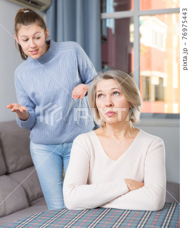 Portrait of offended senior woman Portrait of offended senior woman 76975443