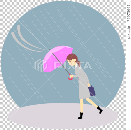 Office worker (female) who can withstand storms Office worker (female) who can withstand storms 76975661