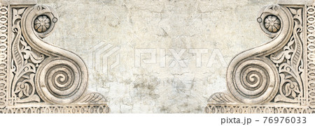 Grunge background with stucco texture and ornament in Moroccan style 76976033