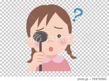 視力検査でよく見えない女の子のイラスト 76976980