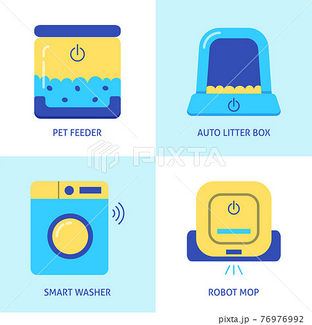 Smart house gadgets icon set in flat style 76976992