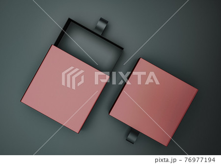 Package blank Sliding drawer maroon Cardboard Box mockup for corporate branding 76977194