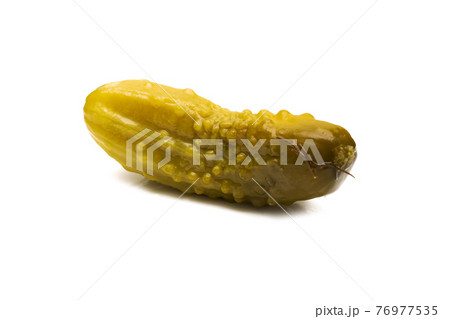 Pickled cucumber, isolate on a white background Pickled cucumber, isolate on a white background 76977535
