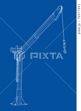 Davit or crane for boat. Vector 76977841