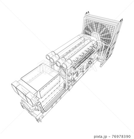 Large industrial diesel generator. Vector 76978390