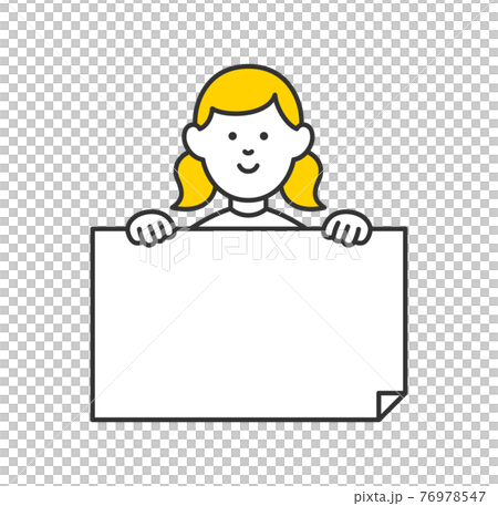 メッセージボードを持つ子ども ベクターイラスト素材のイラスト素材