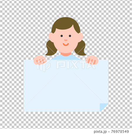 メッセージボードを持つ子ども ベクターイラスト素材のイラスト素材