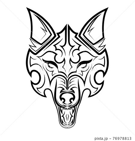 drawings of wolf heads