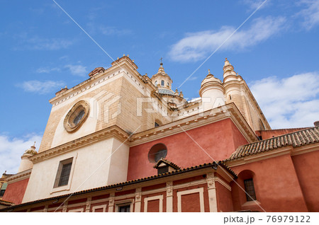 Historic buildings and monuments of Seville, Spain. hands. Statue. Iglesia Colegial Salvador 76979122