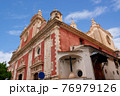 Historic buildings and monuments of Seville, Spain. hands. Statue. Iglesia Colegial Salvador 76979126