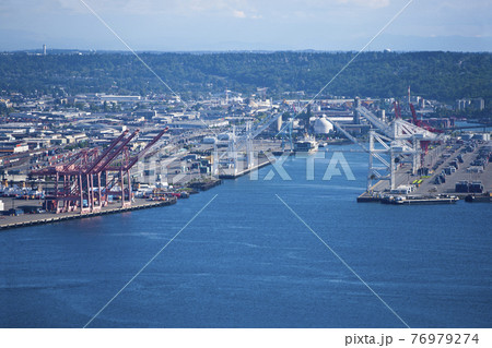View from Space Needle to dock area, Seattle View from Space Needle to dock area, Seattle 76979274