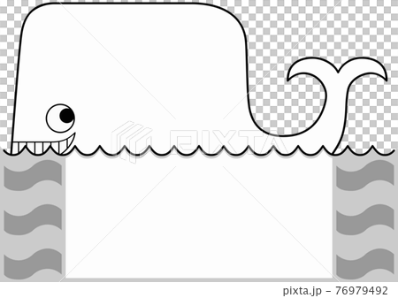 くじらのイラスト コピースペースあり 白黒 のイラスト素材 くじらのイラスト コピースペースあり 白黒 のイラスト素材