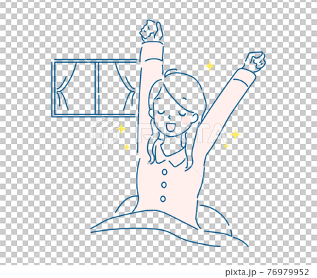 Illustration of a woman who is refreshing to wake up 76979952