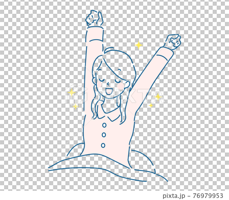 Illustration of a woman who is refreshing to wake up Illustration of a woman who is refreshing to wake up 76979953