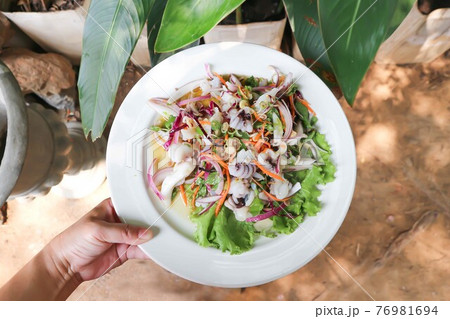 spicy salad or spicy squid salad spicy salad or spicy squid salad 76981694
