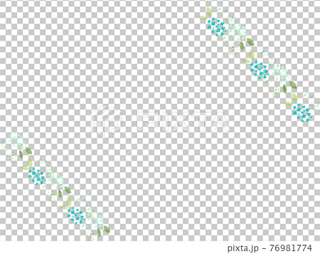 梅雨の日のアジサイフレーム 76981774