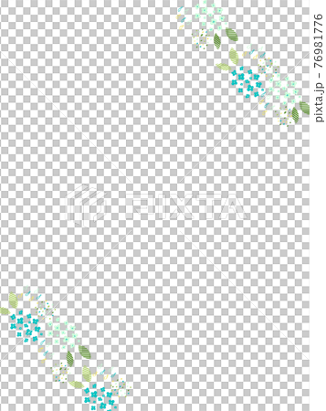 在雨季的繡球花框架 76981776