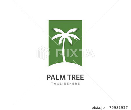 Palm tree summer logo template 76981937