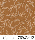 Abstract Botanical Seamless pattern with line art plant branches 76983412
