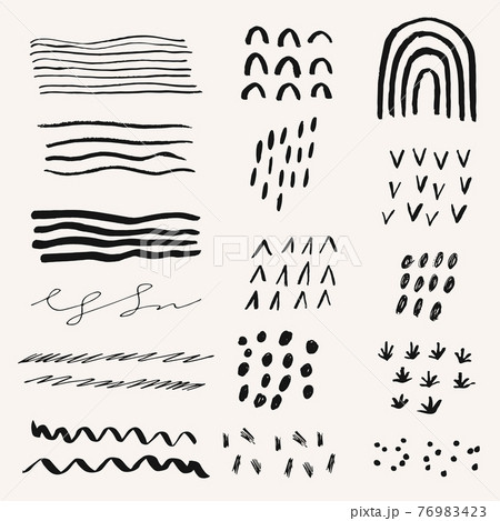 Set of grungy brush strokes for design Set of grungy brush strokes for design 76983423