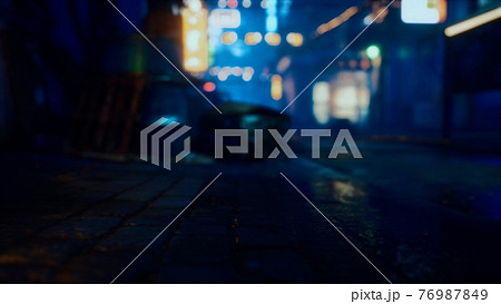 bokeh lights on night street in asia bokeh lights on night street in asia 76987849