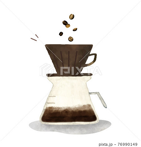 ドリップコーヒー 水彩手描きイラストのイラスト素材 [76990149] - PIXTA