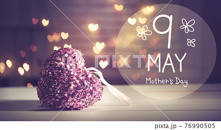 Mother's Day message with a pink heart Mother's Day message with a pink heart 76990505
