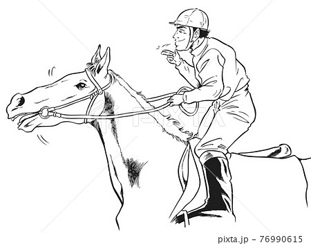 競走馬 と騎手 フレンドのイラスト素材