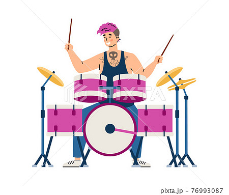 one man band drummer clipart